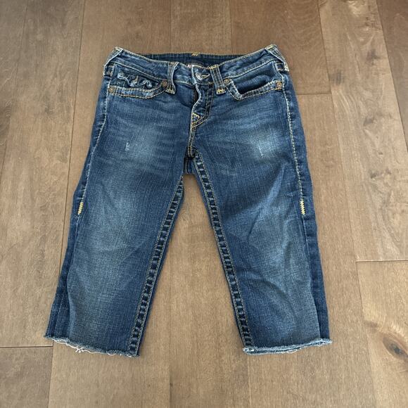 True Religion Jeans Women’s 27 World Tour Becky Cut to 14” Inseam Altered Hem - Picture 1 of 4